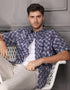 GAVYN R/FIT SHORT SLEEVE SHIRT (NAVY BLUE)